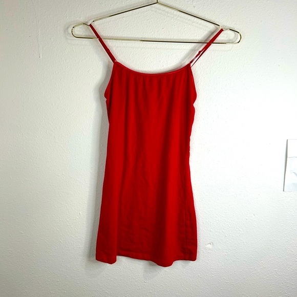 Ambiance Tops - Ambiance Red Cami Slip Dress Small Stretch Mini Adjustable Straps Club Layer